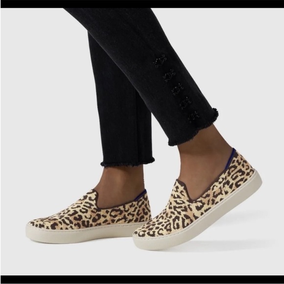Rothy's The Original Slip On Sneaker In Cheetah Print 7.5 - Picture 1 of 7